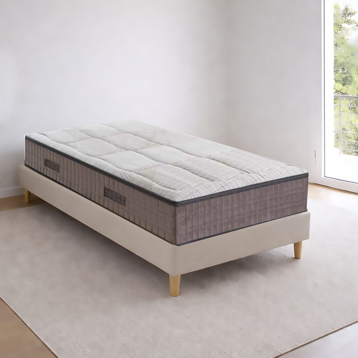 MATERASSO MOD. SINFONIA 1 PIAZZA E 1/2 120X190CM A MOLLE INDIPENDENTI E MEMORY