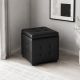 POUFF CONTENITORE CM 45X45 H. 46.5 IN ECOPELLE NERA