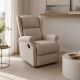 POLTRONA CON RELAX MANUALE IN TESSUTO BEIGE