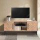 PORTA TV MOD. SPN-07 CM 135X40 H.50 IN LEGNO DI ACACIA NATURALE