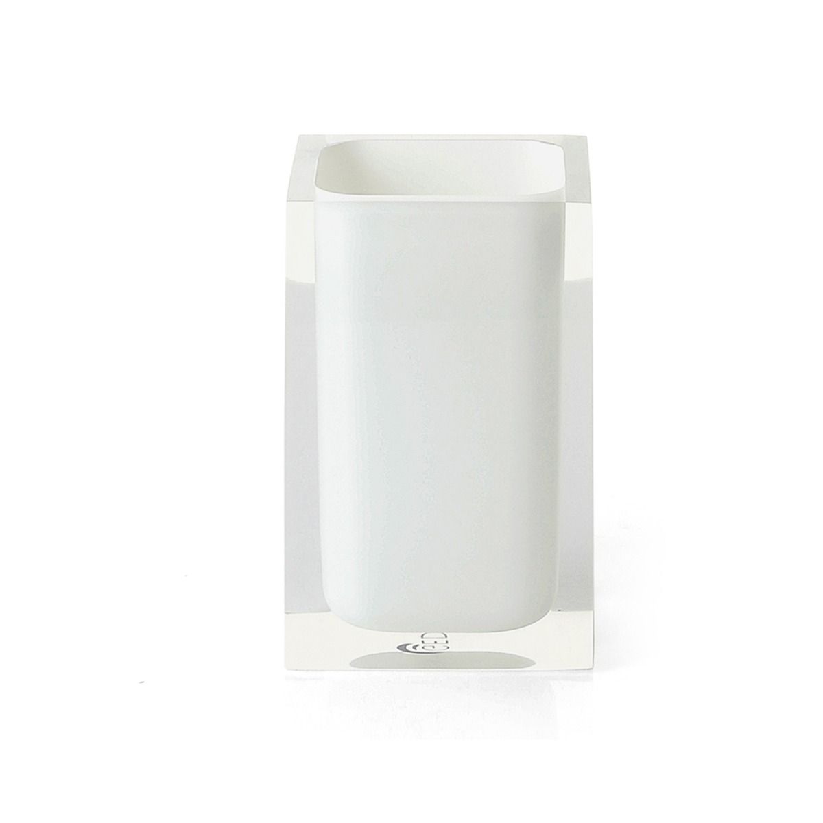 LINEA RAINBOW - BICCHIERE PORTASPAZZOLINI IN RESINA BIANCO 