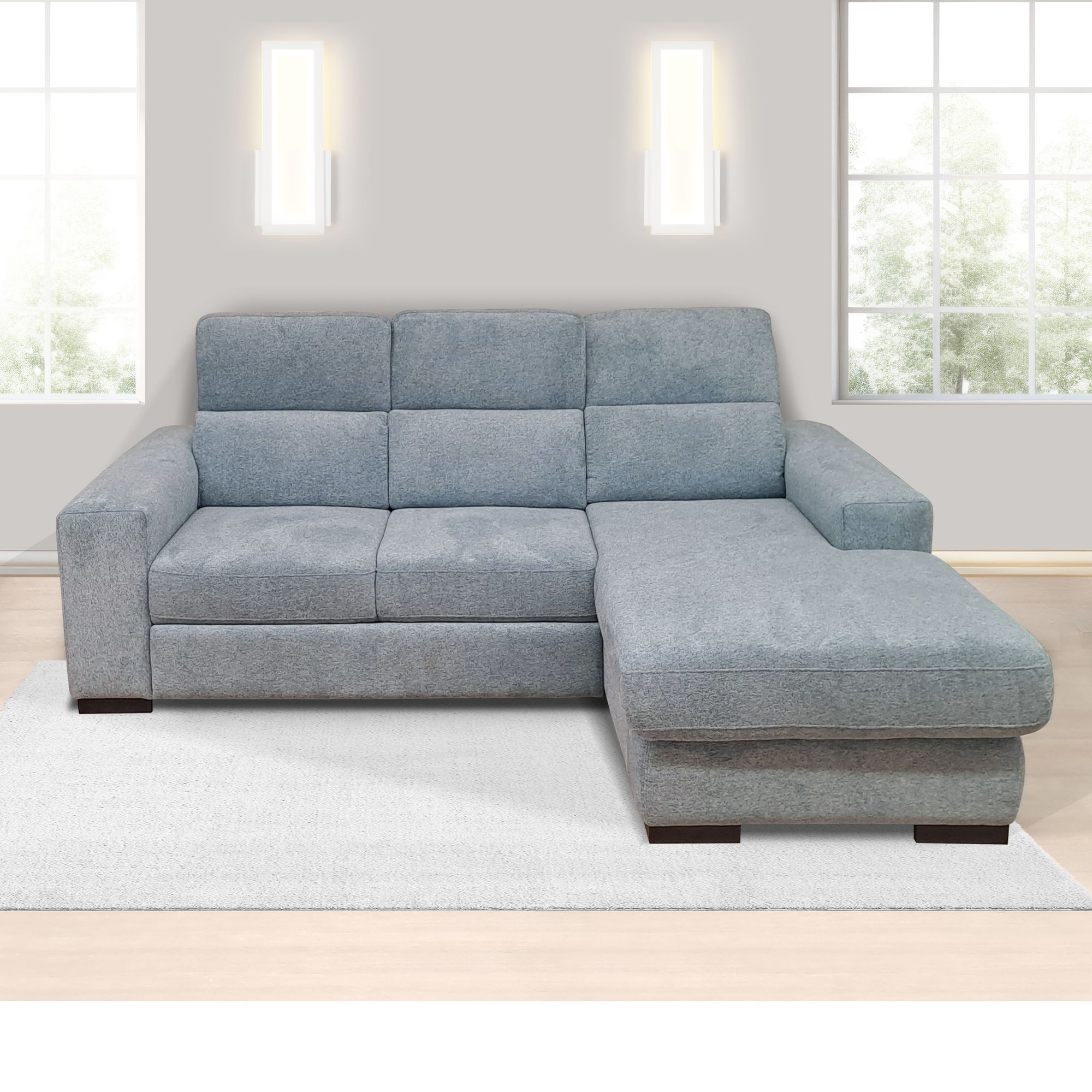 SALOTTO MOD. SMART CHAISE LONGUE DX IN TESSUTO AVIO