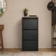 SCARPIERA 3 RIBALTE MOD. CABINET CM 50X15 H. 104 METALLO NERO