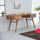 SCRITTOIO MOD. HEXA-05 CM 140X60 H.76 IN LEGNO DI MANGO TINTA STONE E BICOLORE