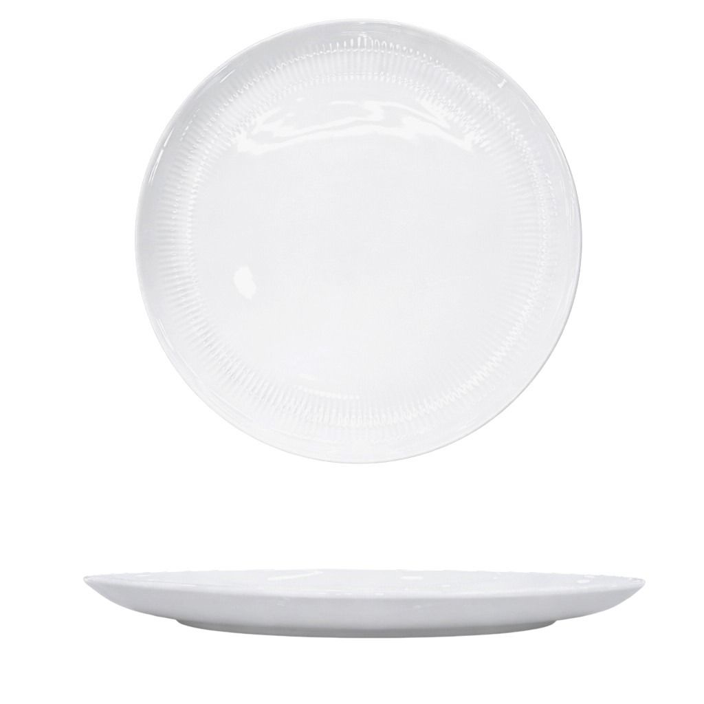 PIATTO PIANO CAPITAL IN PORCELLANA NEW BONE CHINA BIANCO DIAM. 26CM