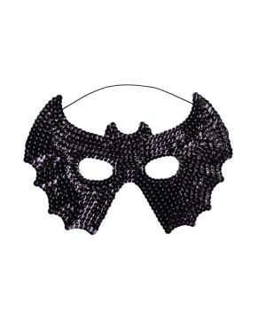 MASCHERA PIPISTRELLO NERO IN TESSUTO CON PAILLETTES