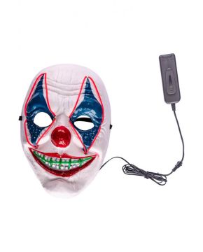MASCHERA CLOWN IN PLASTICA CON DECORAZIONE LUMINOSE LED