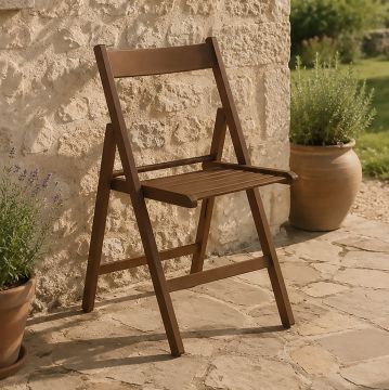 SEDIA PIEGHEVOLE IN LEGNO TINTA NOCE