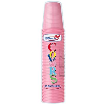 SET 50 BICCHIERI IN PLASTICA 200ML ROSA