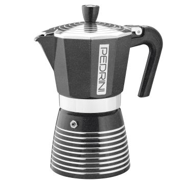 PEDRINI - CAFFETTIERA 6 TAZZE LINEA INFINITY ROCK ANTRACITE