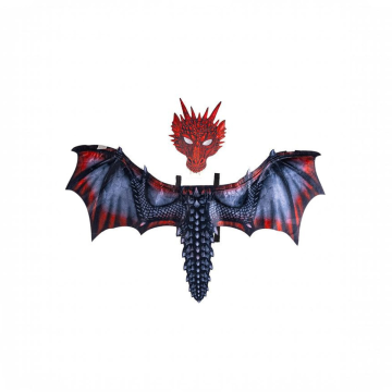 SET DRAGO ROSSO/BLU IN TESSUTO 60X96CM PER BIMBO