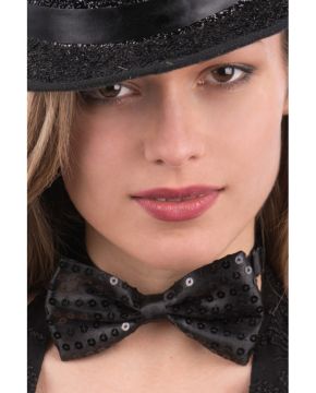 PAPILLON NERO CON PAILLETTES 7X12CM 