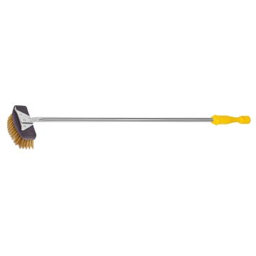 SPAZZOLA VENEZIA CON SETOLE IN OTTONE E RASCHIETTO IN ACCIAIO INOX 15X8 H.70CM