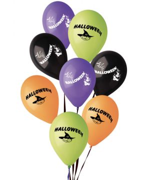 SET 8 PALLONCINI HALLOWEEN DIAM. 30CM COLORI ASSORTITI