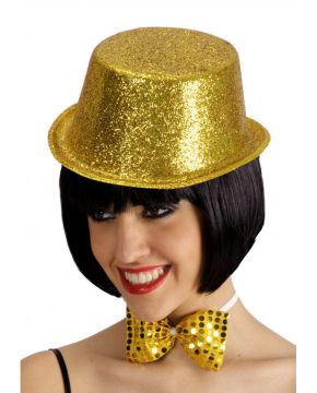 CILINDRO ORO GLITTERATO IN PLASTICA TAGLIA 54 
