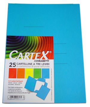 SET 25 CARTELLINE CARTEX CON RIGATURE