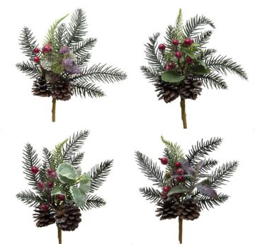 PICK CON FOGLIE E BACCHE H. 30CM ASSORTITO
