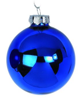 SET CON 72 PALLINE IN VETRO LUCIDO BLU DIAM. 2CM 