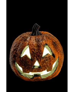 ZUCCA DECORATIVA IN POLISTIROLO CON LUCE DIAM. 16CM ARANCIO