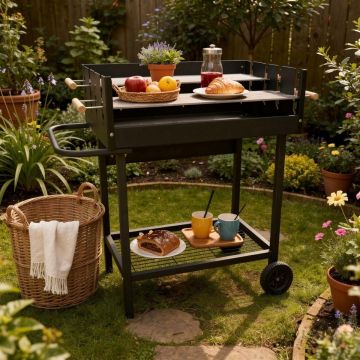 BARBECUE A CARBONELLA PARTY GRILL IN METALLO NERO 