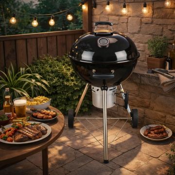 BARBECUE A CARBONELLA KETTLE IN METALLO NERO E CROMO