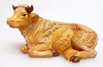 STATUINA BUE IN PVC EFFETTO LEGNO H. 10CM