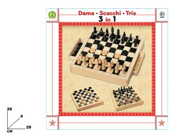 DAMA SCACCHI TRIS 3 IN 1