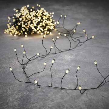 LUCI DI NATALE 600 LED BIANCO CALDO CON TRASFORMATORE 15+5MT
