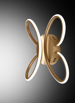 APPLIQUE A LED FIORE 30X6 H. 32CM CHAMPAGNE - 24W 3000-4000-6000K 1750lm