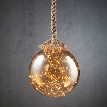 PALLINA DECORATIVA A LED 40 LUCI BIANCO CALDO DIAM. 20 
