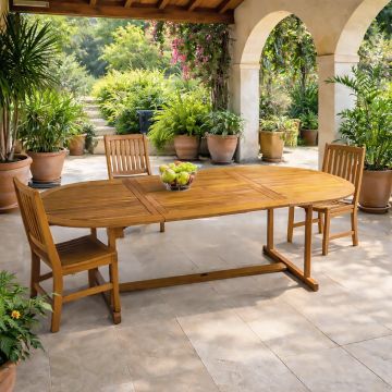 TAVOLO OVALE ALL. DA ESTERNO CM 180X100 LEGNO DI ACACIA 
