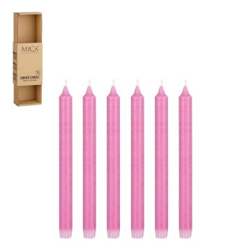 SET 6 CANDELE DA CERA ROSA 2.2X25CM