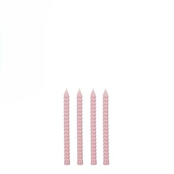 SET 4 CANDELE TWIST ROSA DIAM. 1.4
