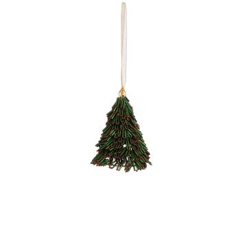 PENDENTE NATALIZIO CON ALBERO DI NATALE VERDE 6X9CM
