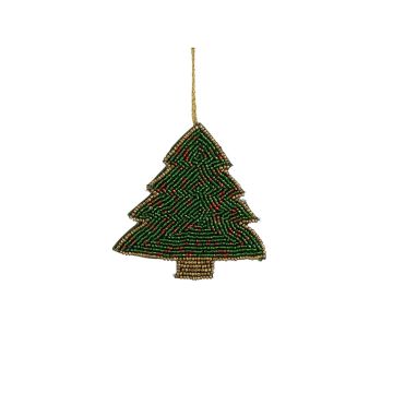 PENDENTE NATALIZIO CON ALBERO DI PERLINE 12X13CM