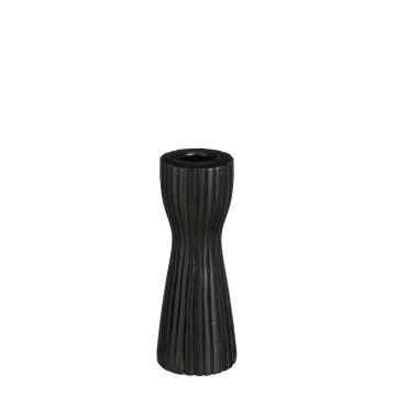 PORTA CANDELA INDIANA IN LEGNO DI MANGO DIAM. 6 H. 15CM NERO