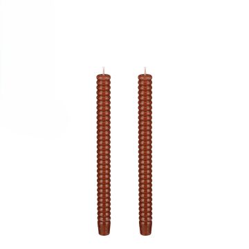 SET 2 CANDELE TWIST MARRONE DIAM. 2.4