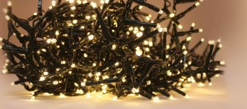 LUCI DI NATALE 1500 LED A GRAPPOLO BIANCO CALDO CON ADATTATORE 30+5MT