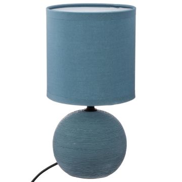 LAMPADA DA TAVOLO TIMEO DIAM. 13 H. 24.7 CM IN CERAMICA E TESSUTO BLU  