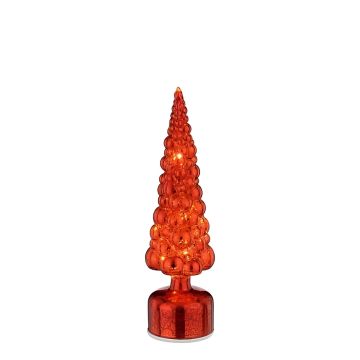 DECORAZIONE ALBERO ROTANTE IN VETRO ROSSO A BATTERIA 9.5X34CM DECORAZIONE ALBERO ROTANTE IN VETRO ROSSO A BATTERIA 9.5X34CM