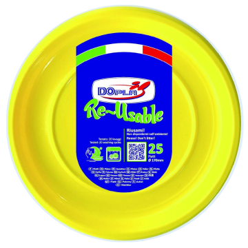 SET 25 PIATTI DA FRUTTA IN PLASTICA DIAM. 17CM GIALLO