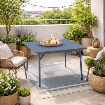 TAVOLO DA ESTERNO MOD. SANTORINI CM 120X80 H. 74 IN ACCIAIO CARTA DA ZUCCHERO TAVOLO DA ESTERNO MOD. SANTORINI CM 120X80 H. 74 IN ACCIAIO CARTA DA ZUCCHERO