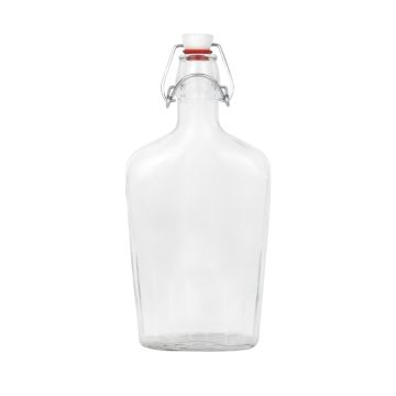 FIASCHETTA IN VETRO TRASPARENTE LINEA BORM CON TAPPO 25CL