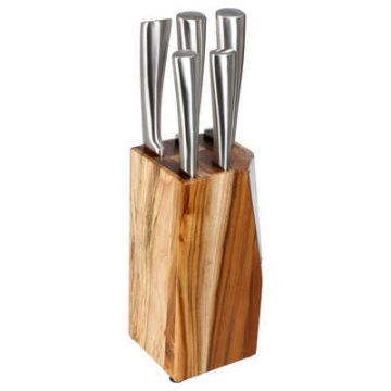 BLOCCO IN LEGNO CON 5 COLTELLI