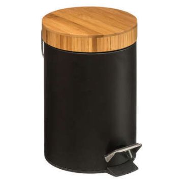 PATTUMIERA BAGNO 3LT NERO E NATURALE 