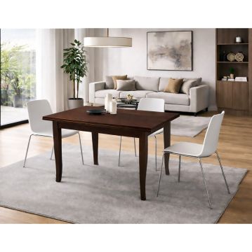 TAVOLO ALLUNGABILE CM 140X80 IN LEGNO TINTA NOCE