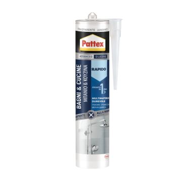 PATTEX - CARTUCCIA SILICONE BAGNO SANO RAPIDO TRASPARENTE 300ml