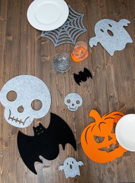 SET 4 TOVAGLIETTE + 4 SOTTOBICCHIERI HALLOWEEN
