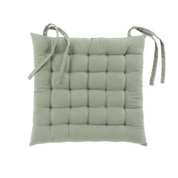 LINEA TWILY - COPRISEDIA IMBOTTITO 38X38CM IN COTONE/POLIESTERE RICICICLATO VERDE SALVIA