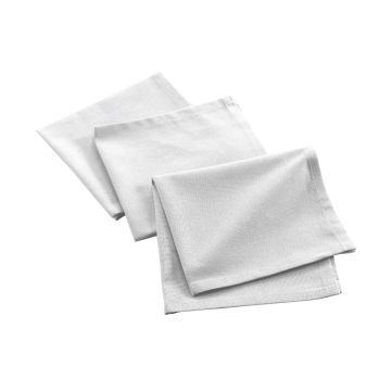 SET 3 TOVAGLIOLI DA TAVOLO 40X40CM IN COTONE GRS MISTRAL BIANCO